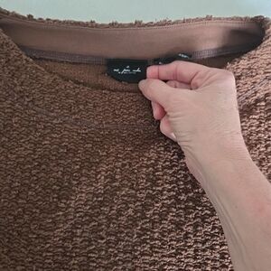 Fox Textured Knit Brown Sweater